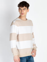 Mens Striped Round Neck Lightweight Sweatshirt
